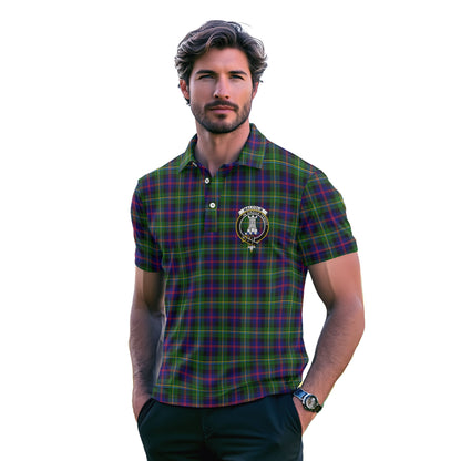 Clan Malcolm Tartan Golf Men Polo Shirt Crest And Plaid Basic Style