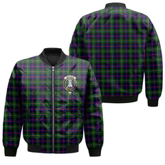 Clan Malcolm Tartan Men Bomber Jacket Crest And Plaid Basic Style