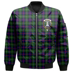 Clan Malcolm Tartan Men Bomber Jacket Crest And Plaid Basic Style