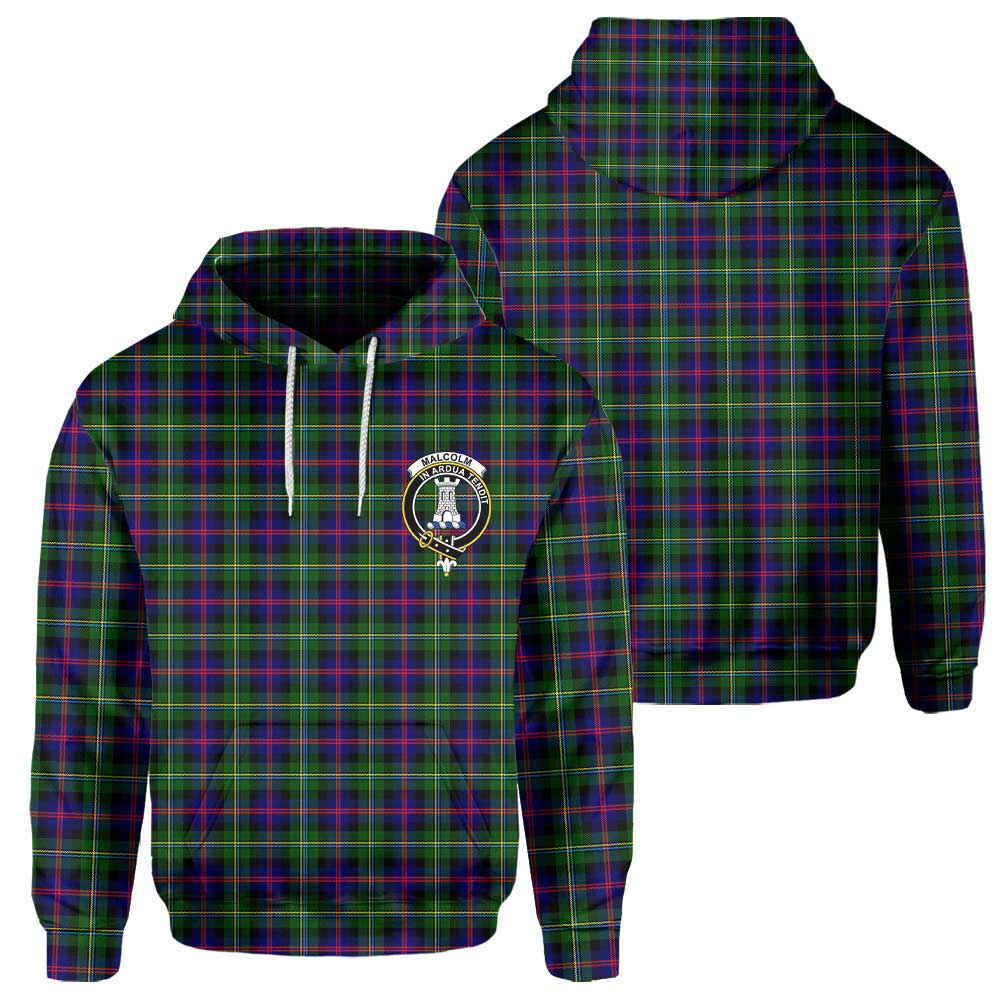 Clan Malcolm Tartan Men Hoodie Crest And Plaid Basic Style