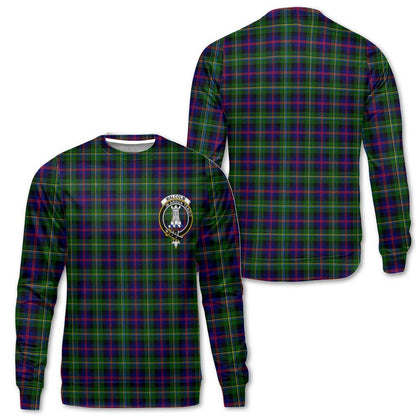 Clan Malcolm Tartan Men Sweatshirt Crest And Plaid Basic Style