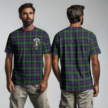 Clan Malcolm Tartan Men T Shirt Crest And Plaid Basic Style