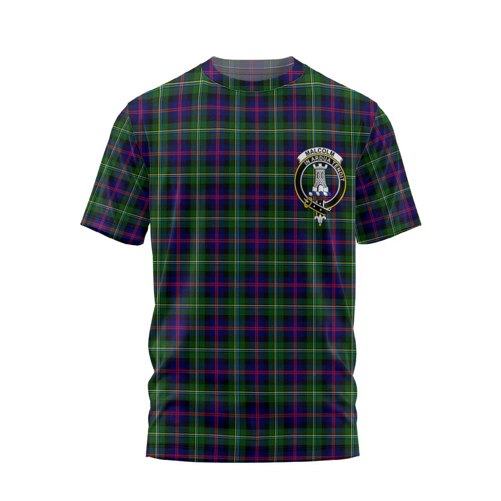 Clan Malcolm Tartan Men T Shirt Crest And Plaid Basic Style