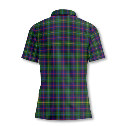 Clan Malcolm Tartan Women Polo Shirt Crest And Plaid Basic Style