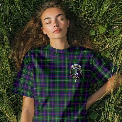 Clan Malcolm Tartan Women T Shirt Crest And Plaid Basic Style