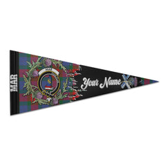 Clan Mar Tartan Felt Pennant Crest And Plaid Basic Style