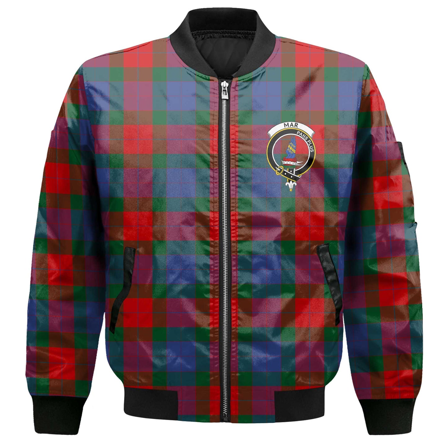 Clan Mar Tartan Men Bomber Jacket Crest And Plaid Basic Style