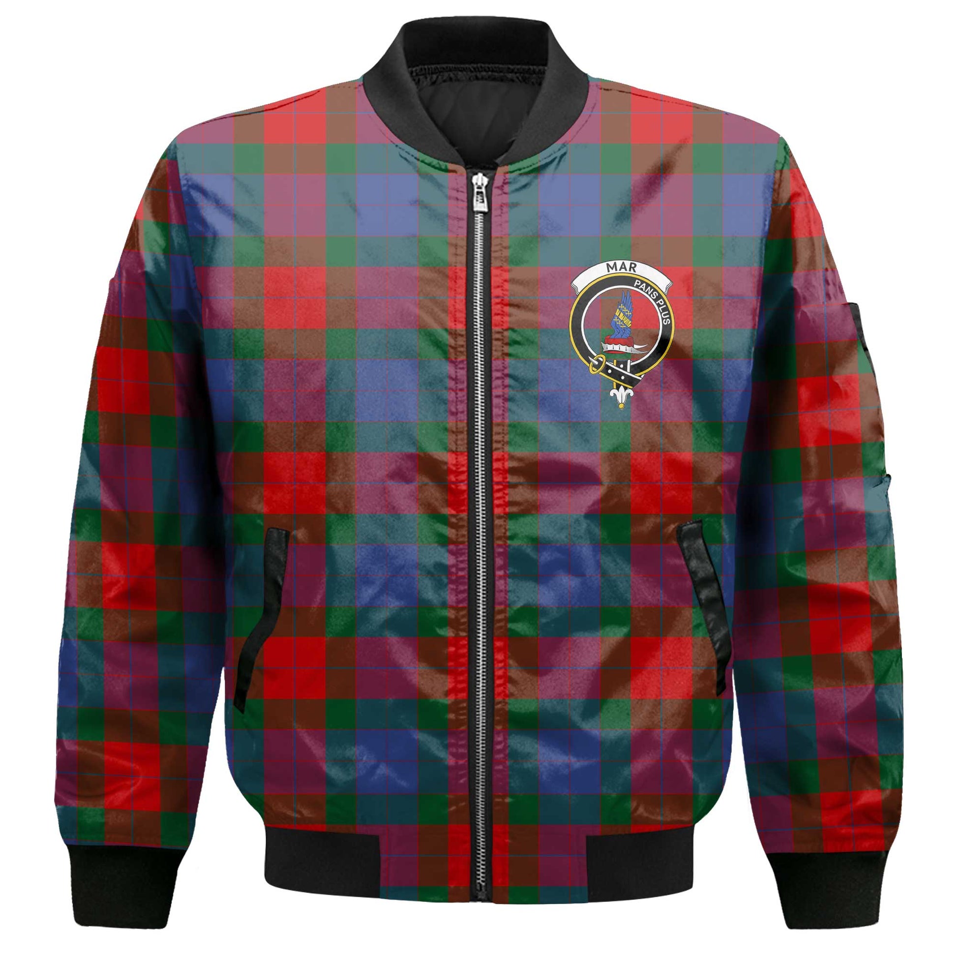 Clan Mar Tartan Men Bomber Jacket Crest And Plaid Basic Style