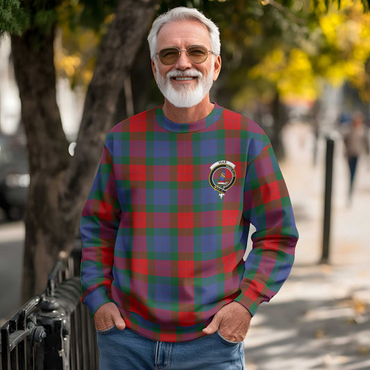 Clan Mar Tartan Men Sweatshirt Crest And Plaid Basic Style