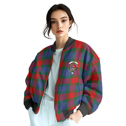 Clan Mar Tartan Women Bomber Jacket Crest And Plaid Basic Style