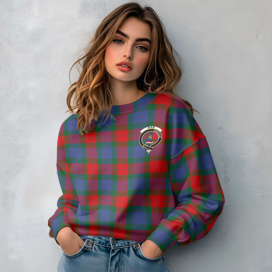 Clan Mar Tartan Women Sweatshirt Crest And Plaid Basic Style