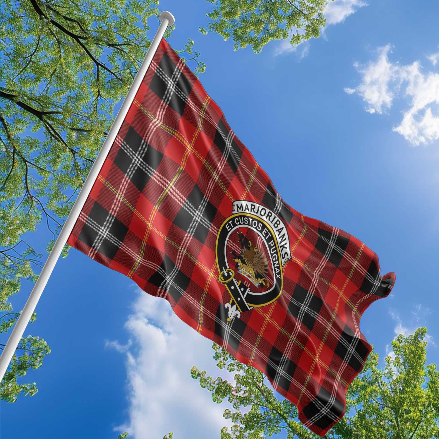 Clan Marjoribanks Tartan Flag Crest And Plaid Basic Style