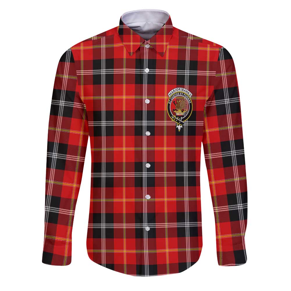 Clan Marjoribanks Tartan Long Sleeve Button Shirt Crest And Plaid Basic Style