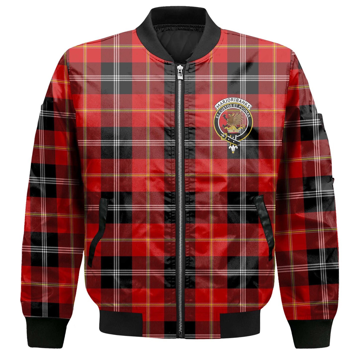 Clan Marjoribanks Tartan Men Bomber Jacket Crest And Plaid Basic Style