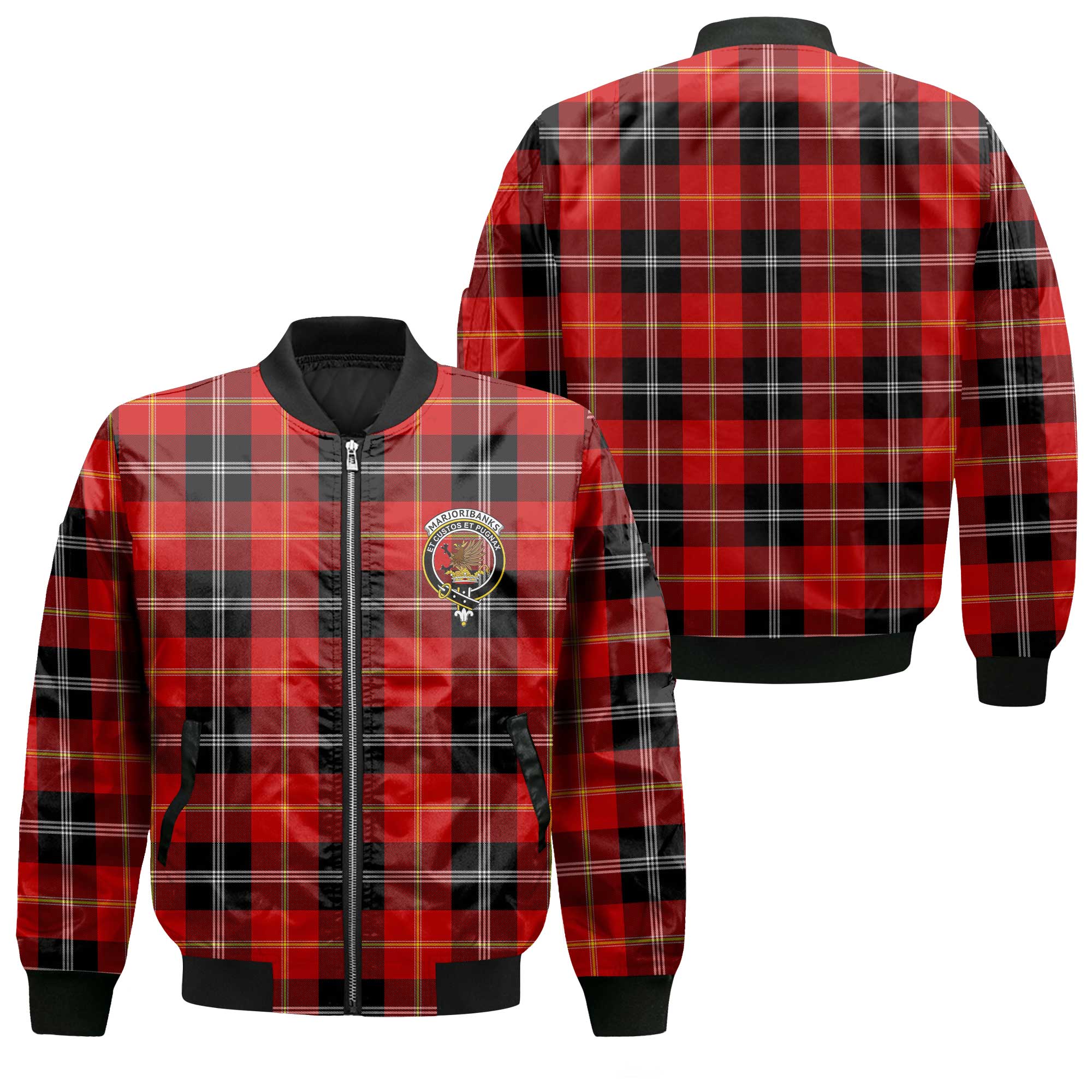 Clan Marjoribanks Tartan Women Bomber Jacket Crest And Plaid Basic Style