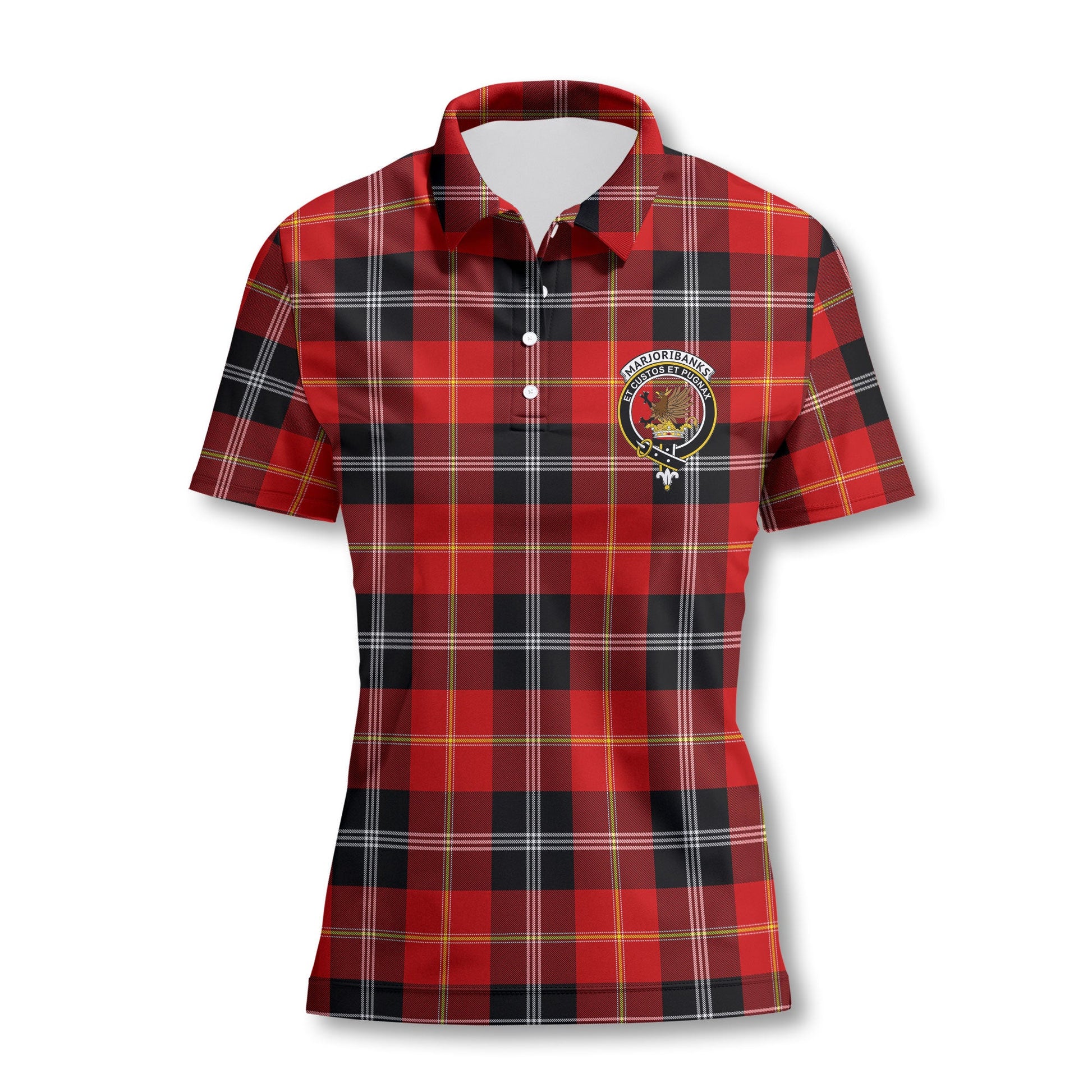 Clan Marjoribanks Tartan Women Polo Shirt Crest And Plaid Basic Style