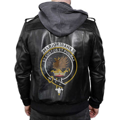 Clan Marjoribanks Tartan Zip Leather Jacket Crest And Plaid Basic Style