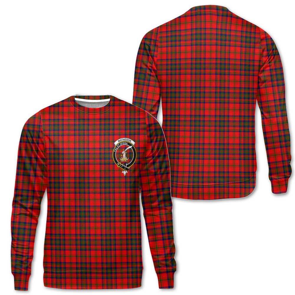 Clan Matheson Tartan Women Sweatshirt Crest And Plaid Basic Style