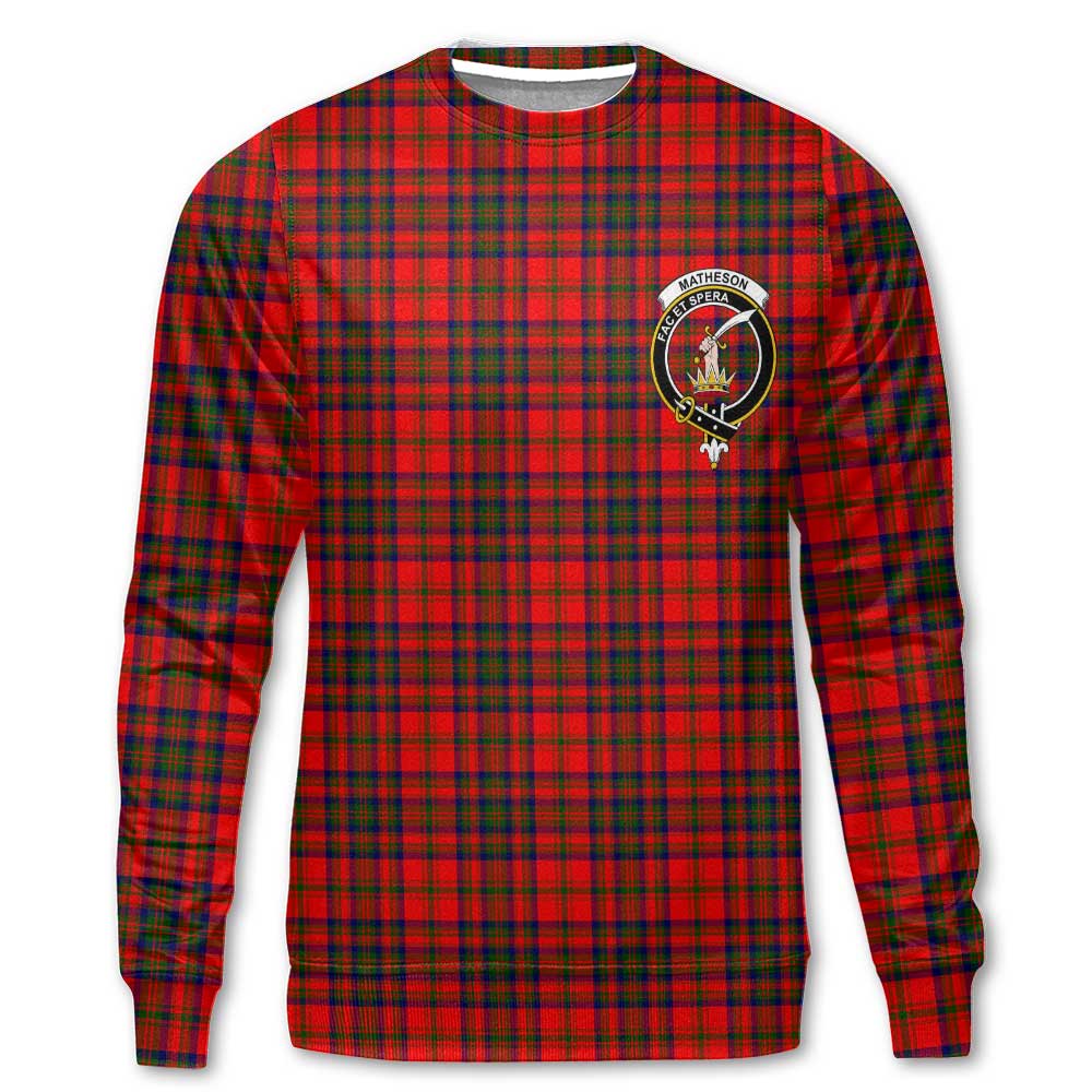 Clan Matheson Tartan Women Sweatshirt Crest And Plaid Basic Style