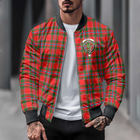 Clan Maule Tartan Men Bomber Jacket Crest And Plaid Basic Style