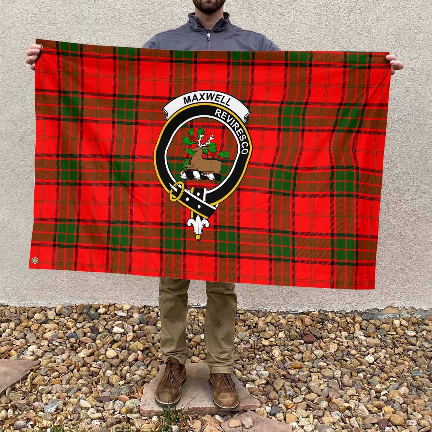 Clan Maxwell Tartan Flag 1 Crest And Plaid Basic Style Tartan House Flag Crest And Plaid Basic Style