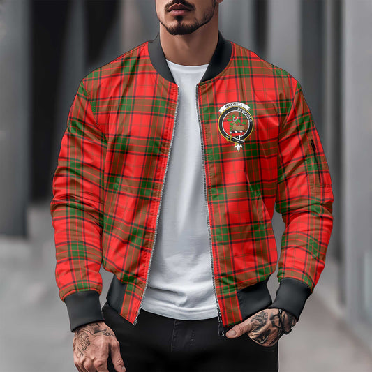 Clan Maxwell Tartan Men Bomber Jacket Crest And Plaid Basic Style