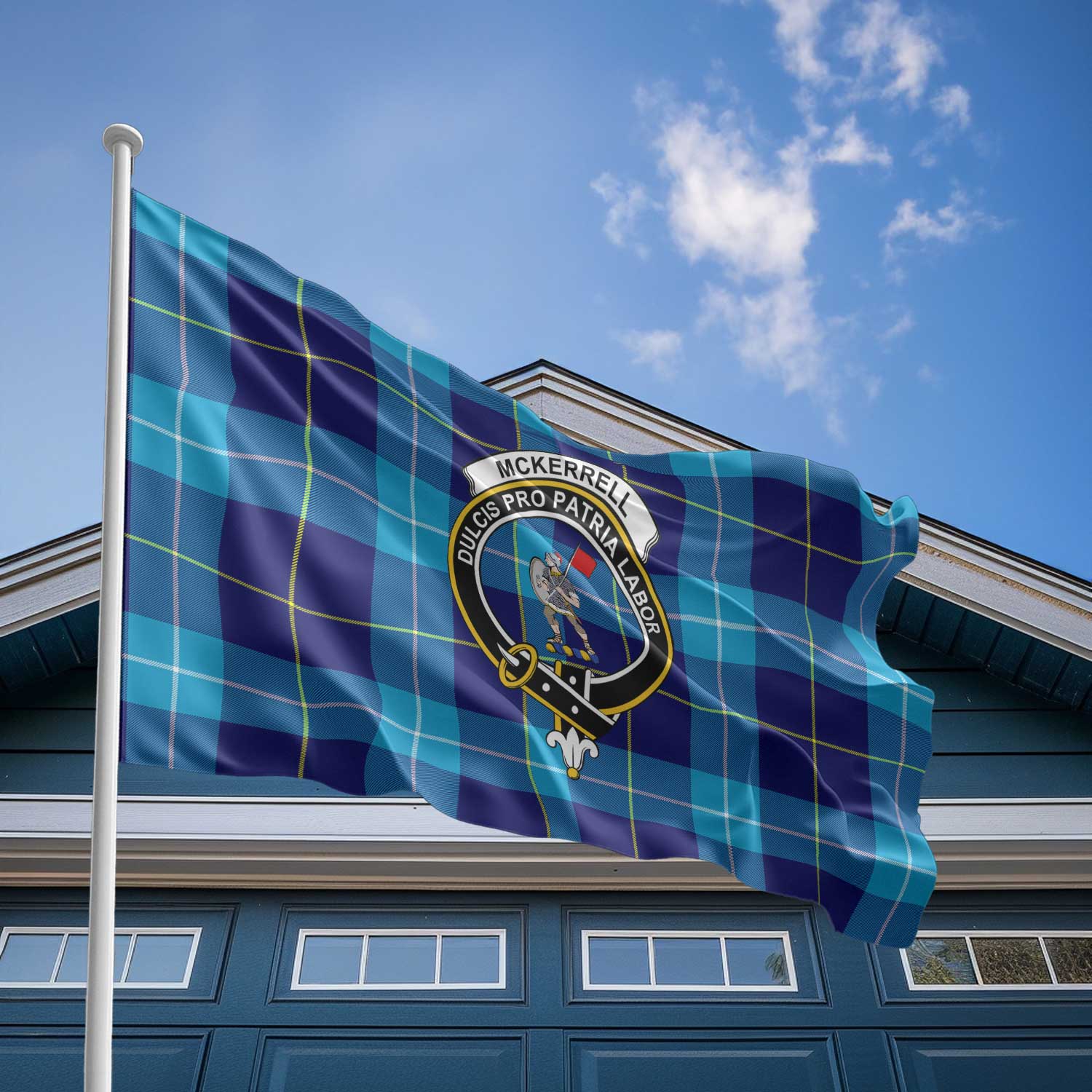 Clan Mckerrell Tartan Flag Crest And Plaid Basic Style