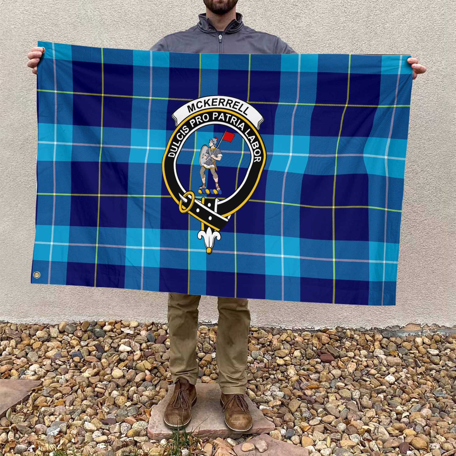 Clan Mckerrell Tartan Flag Crest And Plaid Basic Style