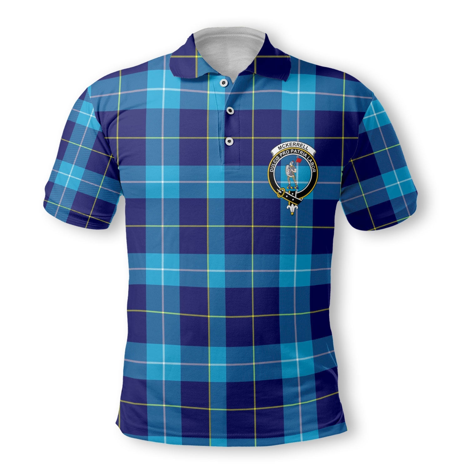Clan Mckerrell Tartan Golf Men Polo Shirt Crest And Plaid Basic Style
