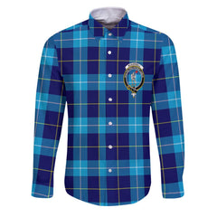 Clan Mckerrell Tartan Long Sleeve Button Shirt Crest And Plaid Basic Style