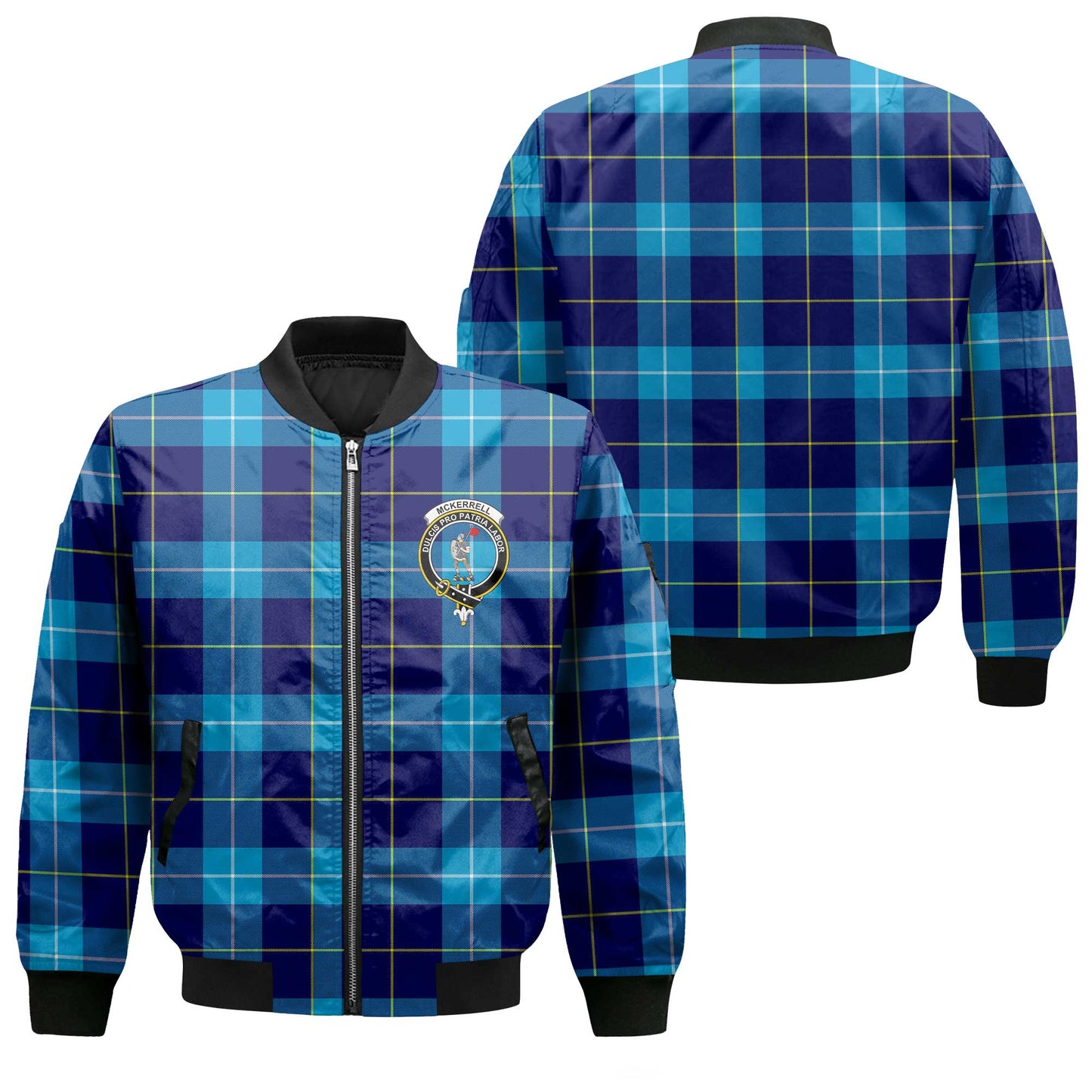 Clan Mckerrell Tartan Men Bomber Jacket Crest And Plaid Basic Style