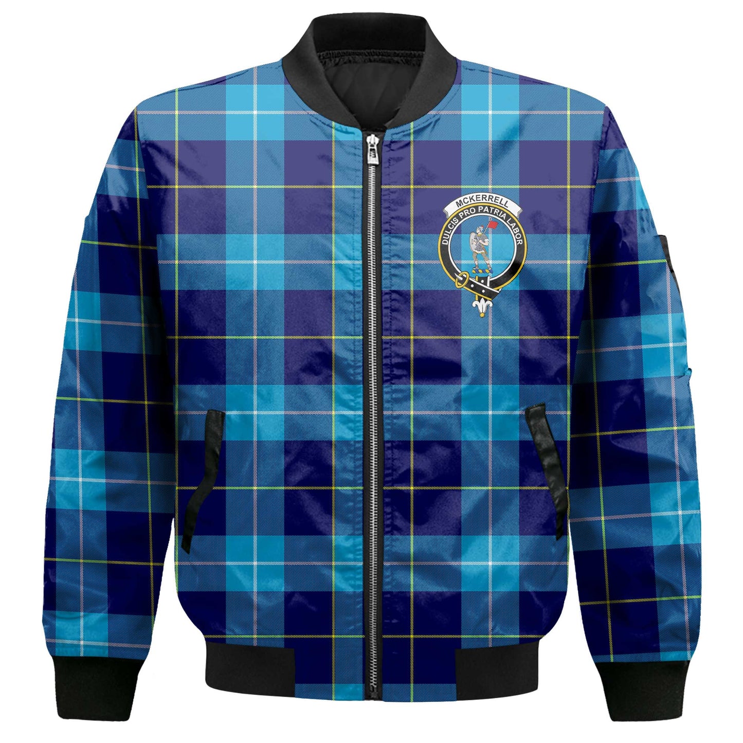 Clan Mckerrell Tartan Men Bomber Jacket Crest And Plaid Basic Style