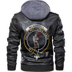 Clan Mckerrell Tartan Zip Leather Jacket Crest And Plaid Basic Style