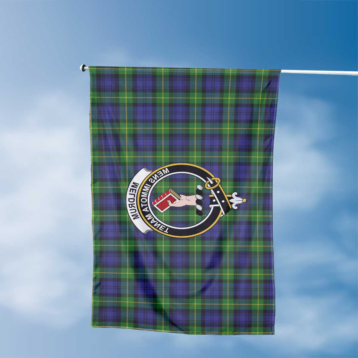 Clan Meldrum Tartan Flag Crest And Plaid Basic Style