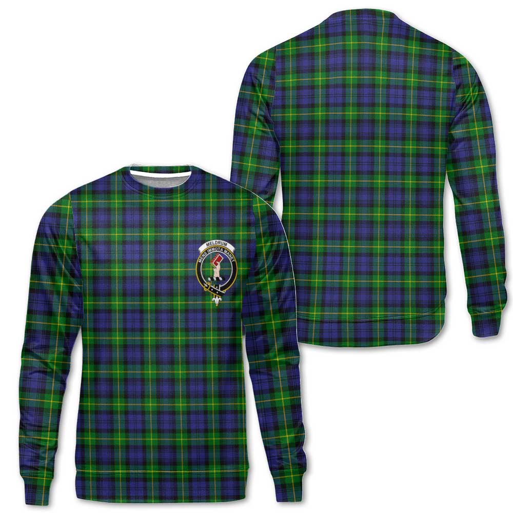 Clan Meldrum Tartan Men Sweatshirt Crest And Plaid Basic Style