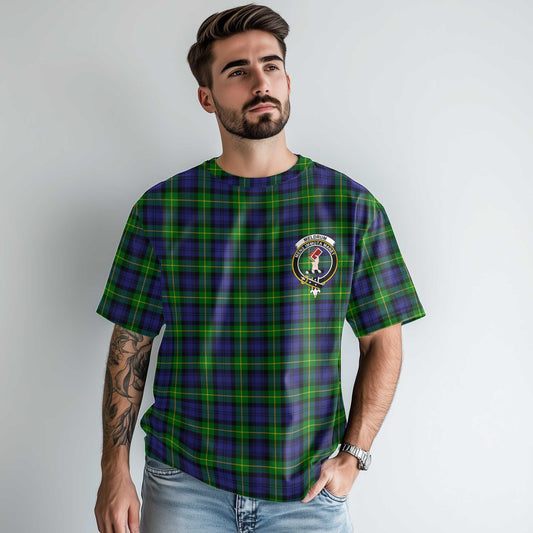 Clan Meldrum Tartan Men T Shirt Crest And Plaid Basic Style