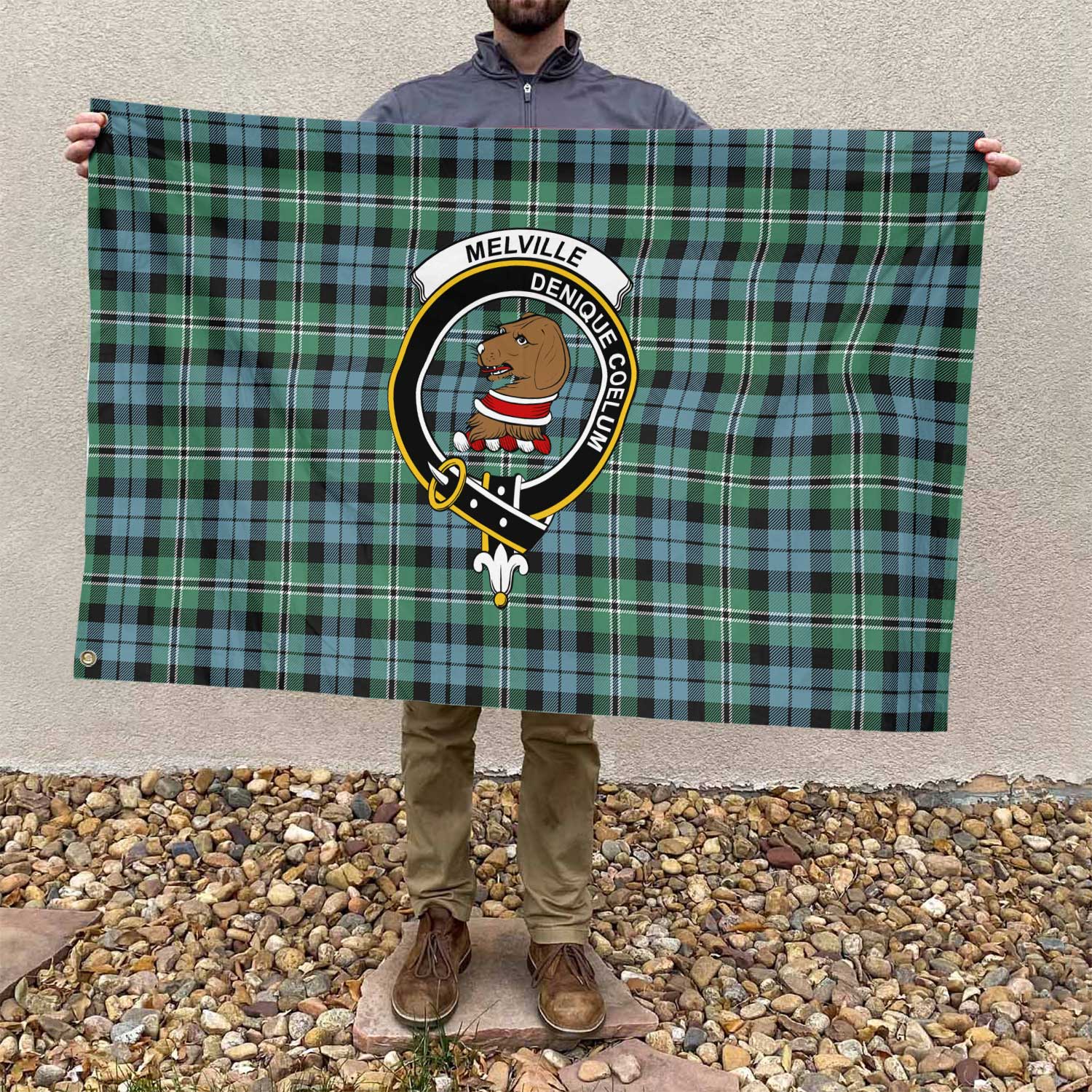 Clan Melville Tartan Flag 1 Crest And Plaid Basic Style Tartan House Flag Crest And Plaid Basic Style