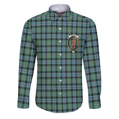 Clan Melville Tartan Long Sleeve Button Shirt Crest And Plaid Basic Style