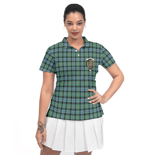 Clan Melville Tartan Women Polo Shirt Crest And Plaid Basic Style