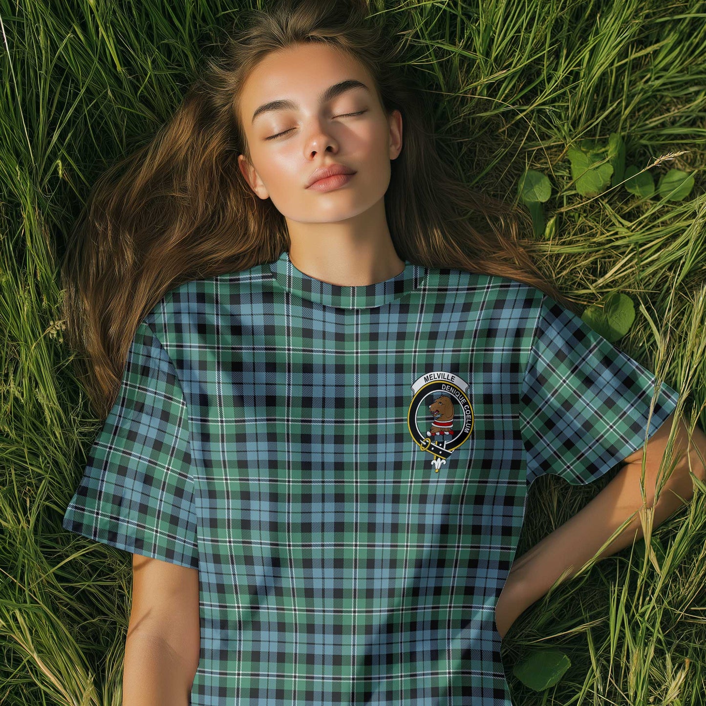 Clan Melville Tartan Women T Shirt Crest And Plaid Basic Style