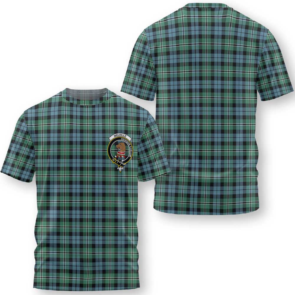 Clan Melville Tartan Women T Shirt Crest And Plaid Basic Style