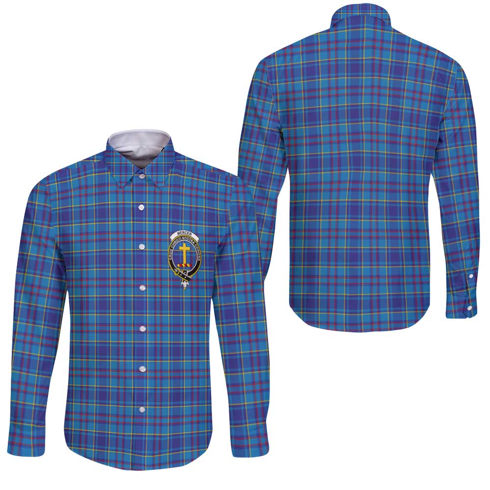 Clan Mercer Tartan Long Sleeve Button Shirt Crest And Plaid Basic Style