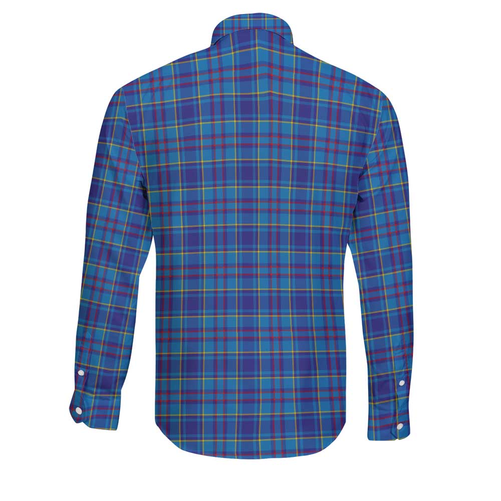 Clan Mercer Tartan Long Sleeve Button Shirt Crest And Plaid Basic Style