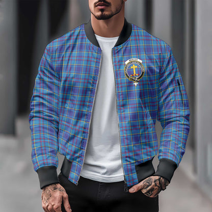 Clan Mercer Tartan Men Bomber Jacket Crest And Plaid Basic Style