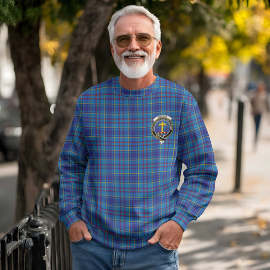 Clan Mercer Tartan Men Sweatshirt Crest And Plaid Basic Style