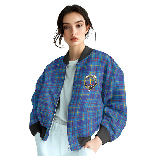 Clan Mercer Tartan Women Bomber Jacket Crest And Plaid Basic Style