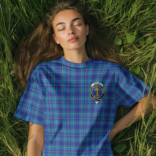 Clan Mercer Tartan Women T Shirt Crest And Plaid Basic Style