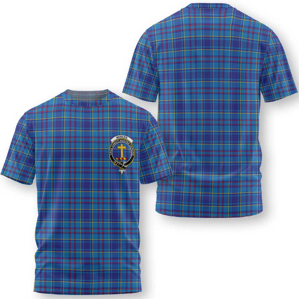Clan Mercer Tartan Women T Shirt Crest And Plaid Basic Style