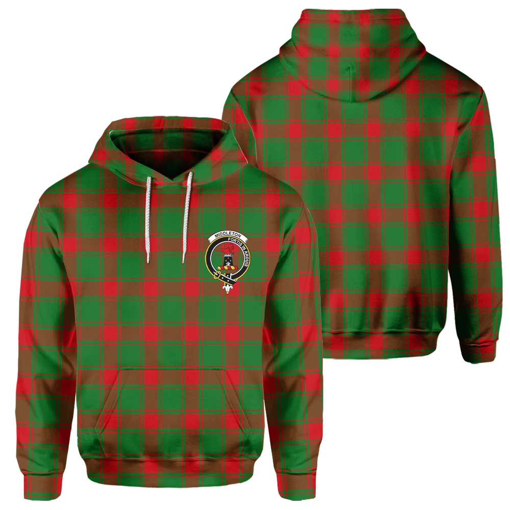 Clan Middleton Tartan Men Hoodie Crest And Plaid Basic Style