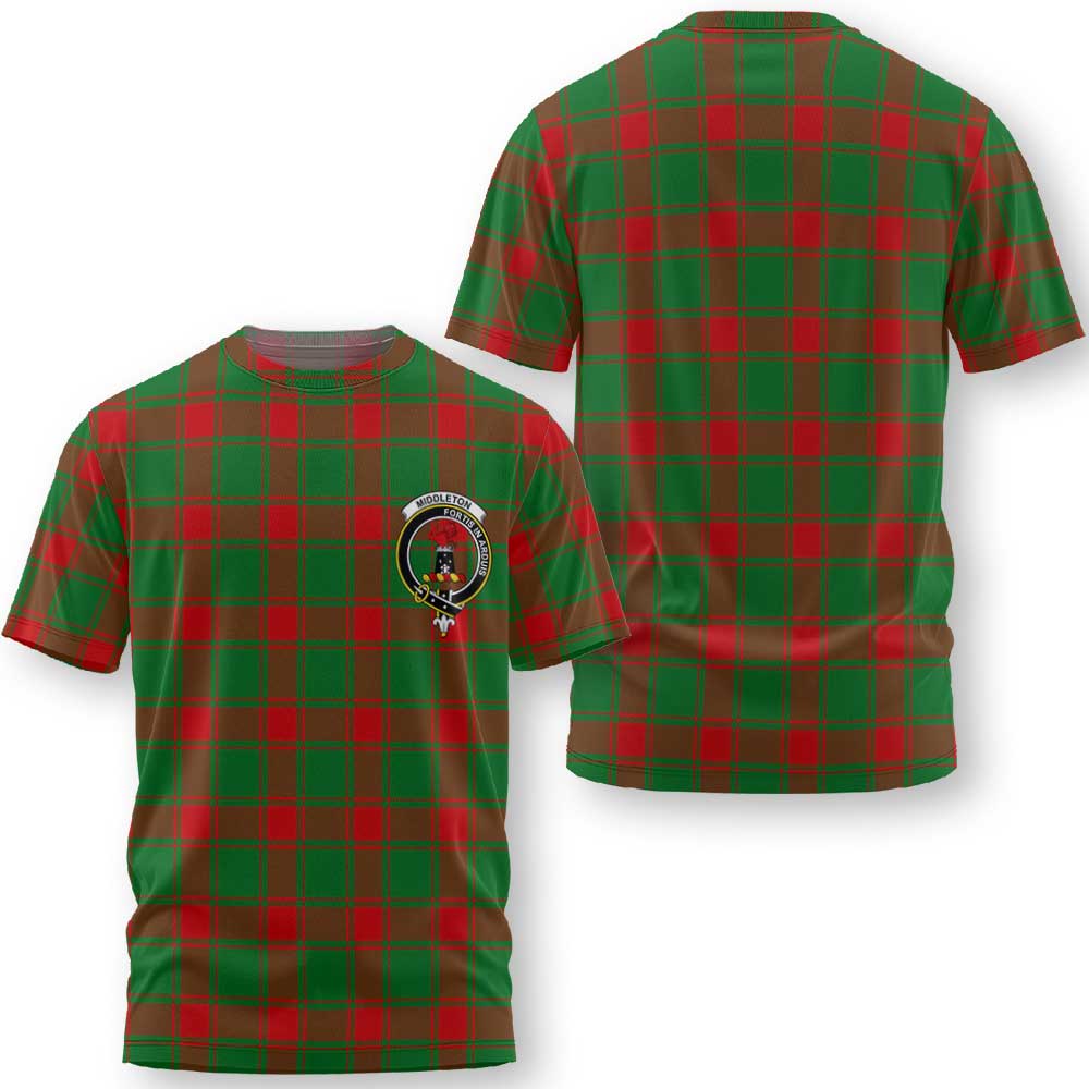 Clan Middleton Tartan Men T Shirt Crest And Plaid Basic Style